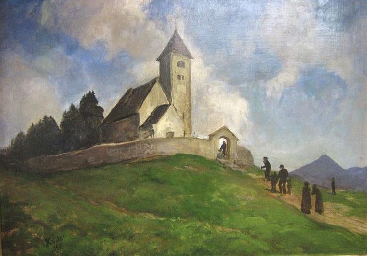 Rudolf Koller Die Kirche St. Remigius in Falera Germany oil painting art